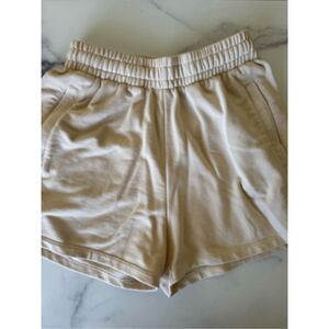 Oneractive cream medium women's activewear sporty cotton shorts